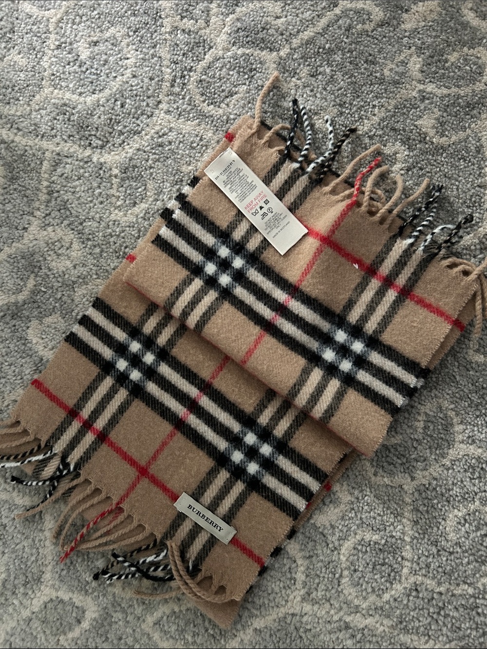 Burberry Childrens Check Cashmere Scarf NWOT